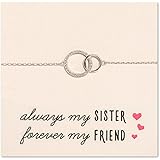 A+O Sister Gift- Interlocking Circle Necklace or Bracelet in Gold, Rose Gold, Sterling Silver