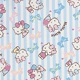 【キャラクタープリント】キティ 2色あります 50cm単位で切り売りいたします (サックス)