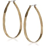 Lucky Brand Womens Textured Medium Oblong Hoops