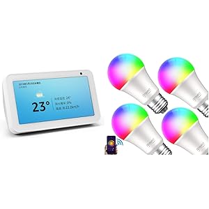 Echo Show 5 (エコーショー5) スクリーン付きスマートスピーカー with Alexa、サンドストーン + Gosund Wifi スマートLED電球 調光 調色 カラー1600万色 4個入り Echo Show 5 (エコーショー5) スクリーン付きスマートスピーカー with Alexa、サンドストーン + Gosund Wifi スマートLED電球 調光 調色 カラー1600万色 4個入り
