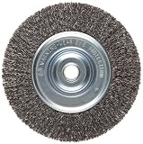 Weiler Vortec Pro Medium Face Wire Wheel Brush, Round Hole, Carbon Steel, Crimped Wire, 6 Diameter, 