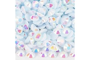 Yumekirara 約1000粒 白 ラインストーン ミルキーストーン デコ用 うちわデコ 推し活 (50 ホワイト, 2ｍｍ)