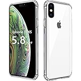 iPhone XS ケース iPhone X ケース 超クリア 薄型【MIL規格耐衝撃/透明カバー 衝撃吸収/ハードPC + TPUバンパ/四隅滑り止め全面保護ケース/SGS認証黄変防止・すり傷防止/レンズ保護/落下防止 おしゃれ 軽量/ワイヤレス充