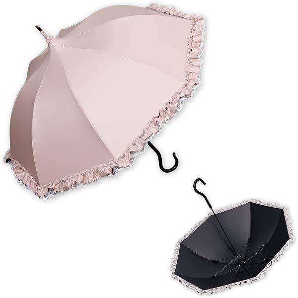 Amazon | パゴダ 日傘 晴雨兼用 UVカット 47cm ショートサイズ フリル