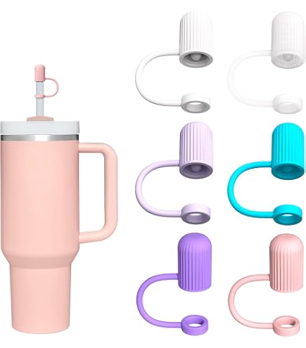 thumbnail image 2 of 8Pcs Pink Girl Straw Cover For Tumbler Cap, Silicone Straw Topper, 10mm 2 of 14