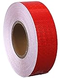 超高輝度反射テープ 蛍光反射ステッカー 車装飾反射シール 夜間 事故防止 安全標識 (幅5cm、長さ25m,赤)