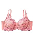 [ニッセン] ブラジャー レディース 脇高フルカップ（チューリップ柄）（日本製レース）（トリンプ）（n、FULLRE） シェルピンク D85