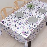 スタイルデコール(STYLE Decor) テーブルクロス 綿100% おしゃれ 長方形 北欧 142×210cm スタンダード 花柄 ブルー パンジー W4701020