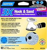 Norton 03230 3X Hook and Sand 120 Grit Universal Vac Hole Sanding Disc, 5-Inch, 3-Pack by Norton Co.