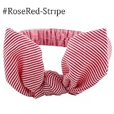 ZYCC 赤ちゃんの女の子ウサギの耳のヘッドバンドカラフルな結び目の幼児弾性のヘッドラップ (RoseRed-Stripe)