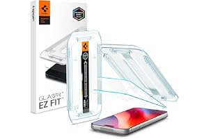 Spigen iPhone 18 Pro / 17 Pro / 17 / 16 Pro ガラスフィルム 2枚入 9H EZ Fit | 保護フィルム, 強化ガラス, 指紋防止, 高透過率, 飛散防止, ケース対応, AluminaCore, ナノコー