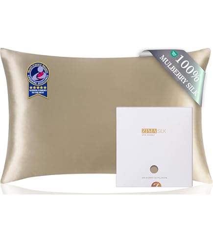 【ZIMASILK】 100％豪華な25匁クワシルク枕カバー ベージュ Amazon｜ZIMASILK 100％豪華な25匁クワシルク枕カバー、美肌、美髪と