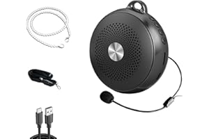 拡声器 ポータブル拡声器 ハンズフリースピーカー ヘッドセット マイク付き DSPハウリング防止 ノイズキャンセリング メガホン 5W 大音量 小型 軽量 コンパクト 音楽再生 USBメモリー・microメモリーカード/TFカード対応 2200mAh 録音再生 イベント講演、運動会、街頭演説、会議、教室、観光ガイドなどに最適