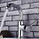 モダンデッキMountsingle穴ミキサータップシンク蛇口カーブ注ぎ口シングルレバーコントロールSwivel注ぎ口