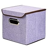 Orange カラーボックス 収納ボックス ふた付き フタ付き収納ボックス 幅25×奥行25×高さ25㎝,一個売り (パープル)