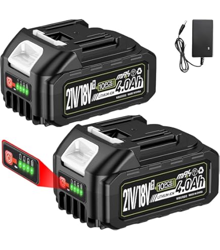 Amazon.co.jp: mAh 21V/18V マキタ 互換 バッテリー 2個セット 4.0Ah