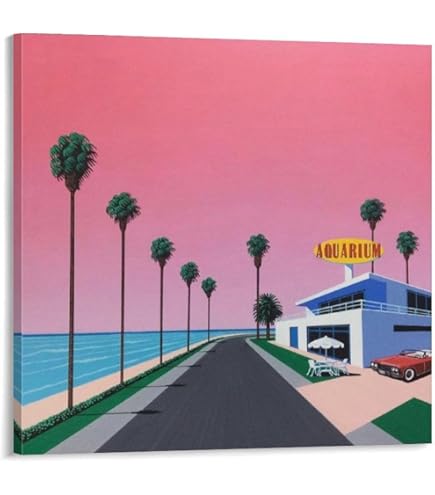 Amazon.co.jp: トライエックス ポスター 永井博/WHITE CAR AND