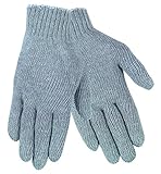 MCR Safety 9639LM Economy Weight Cotton/Polyester Blend Gloves with White Hem Cuff, Gray, Large, 1-P
