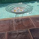 ガラス 水盤 セット tangga （M）（プルメリア造花5個、白い小石付き） 【 花器 水鉢 ボウル フラワーベース アジアン雑貨 】