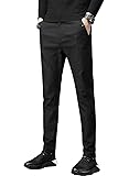 KTMOUW チノパン メンズ スキニーパンツ ストレッチ スリムパンツ ボトムス ロングパンツ ビジネス カジュアル 大きいサイズ 無地 細身 春 秋 ブラック グレー