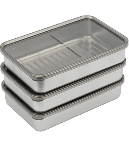 Stainless Steel Food Prep Container With Rack & Lid (Tray) 1.8 Quart