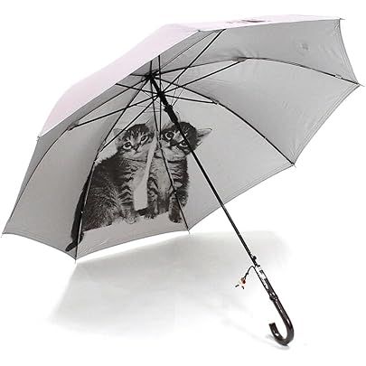 Amazon | Chovy 折りたたみ傘 自動開閉 レディース 傘 猫柄 ねこ 黒猫