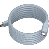 CIO スパイラルシリコンケーブル クリアカラー CtoC 240W PD 480Mbps マグネット 形状記憶 （1m, カームブルー） | 形状記憶, 絡まりにくい, 柔らかい,iPhone対応,Android対応