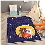 ベビープレイマット　ベビーマット　子供の遊び用パッド　厚い　140*195ｃｍ　いろんな熊 (熊と友達)