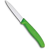 Victorinox Swiss Classic Wavy Edge Paring Knife, Pointed Tip, Green, 6.7636.L114