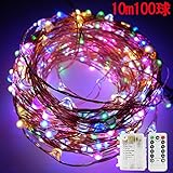 Vorally イルミネーションライト 電池式 リモコン付き　8モード点灯 タイマー設定　調光可能　防水IP65 クリスマスライト (多色)