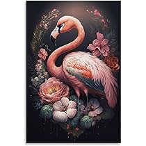に*け様 「 逃げることをやめたフラミンゴ 」｜絵画 原画 抽象画 動物画 ドロ 0_a8ff14bf79ecd05e694b5042a90c