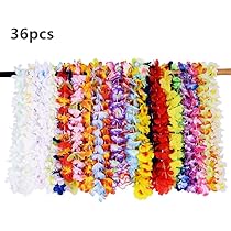 Amazon.co.jp: ハワイアン レイ 36点セット フラダンス フラワー