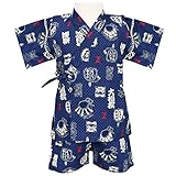 アスナロ（甚平） 甚平 ベビー 男の子 日本製生地 大相撲柄 綿100％ 国産生地 80 ネイビー