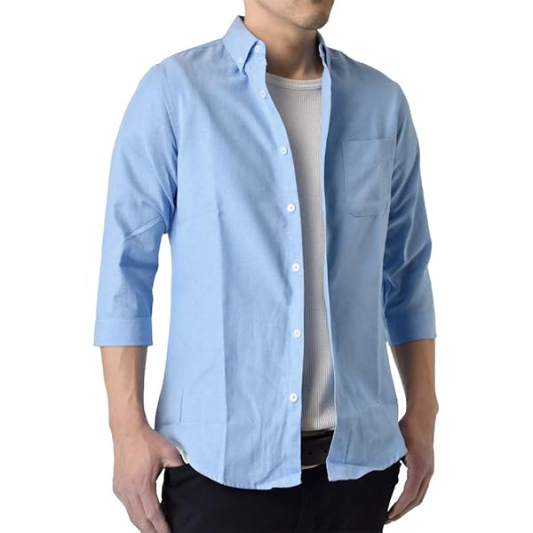 あき　グラフペーパー　水色 ボタンダウンシャツ 左胸ポケット付き Graphpaper (グラフペーパー) Oxford S/S Oversized B.D Shirt
