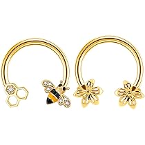Jewseen 2PCS Septum Ring 16G 316L 