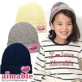 (エマーブル) AIMABLE ワッペン付きニット帽 M オフホワイト