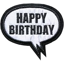 Amazon.co.jp: HAPPY BIRTHDAY 吹き出し ワッペン 刺繍ワッペン