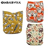 Ohbabyka3点セット オムツカバー 新生児 新生児期 出産祝い グッズ お返し おむつカバー ベビー服 赤ちゃん 服 ベビー 男の子 女の子 長く使える サイズ調整可能 (OB133135143