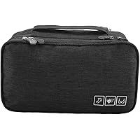 Horoper Travel Underwear Organizer, Zipper Design Polyester Bag Portable USB Case Travel Bra Organizer, for Business Trip Tra