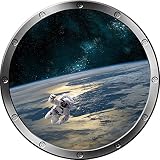 12 "舷窓インスタントSpace Ship Window View Astronautフローティング# 3シルバー壁ステッカー子供部屋デカールホームアート飾りグラフィックSmall