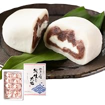 Amazon | [亀じるし 公式]よもぎ豆大福（6個入）冷凍 茨城県産よもぎ