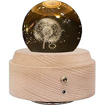 Amazon | オルゴール クリスタル ボール 木製手作りかわいい