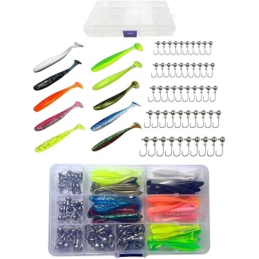 ワーム各種 ケース付き Amazon.co.jp: Bucht シャッドテールワーム 2.2インチ 100本