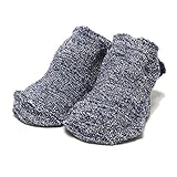 ポンポンつきロゴ刺しゅう入りパイルカップソックス 紺 11-13cm