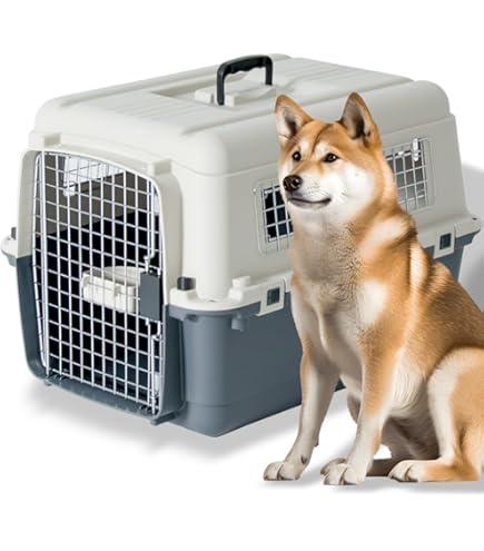 Amazon | 犬用アルミ輸送箱犬舎（アルミ製）No.4 47×78×60cmH 犬用輸送