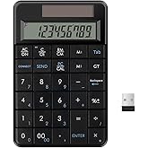 MCSaite 電卓&無線テンキー 2in1 ワイヤレス数字キーボード USBレシーバー付き 29キ 小型 太陽光発電電卓 10桁 多機能ナンバーパッド PC/Laptop/ノートブックなどに対応