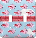 Flying Pigsライトスイッチカバー( 2 Toggleプレート) ( Personalized )