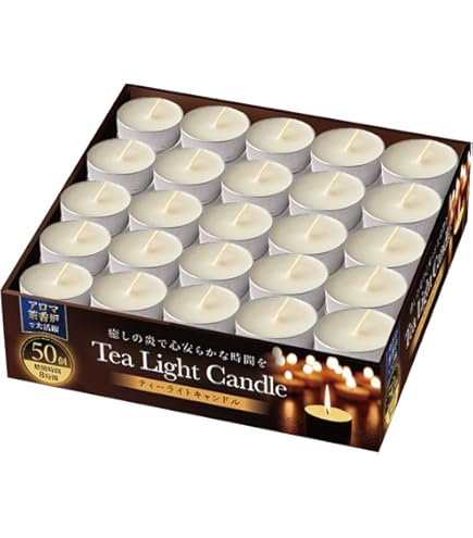 Amazon.co.jp: ティーライトキャンドル クリアカップ 燃焼 約8時間 50