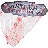 YARNOW 1 セット 聖節パーティーのスリル道具避難所は誰も生きていない ドアカーテン ハロウィーンのドアサイン ハロウィンパーティーカーテン 段ボール 白い 窓 吸血鬼
