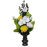 【仏花倶楽部®】のプリザーブドフラワー仏花： B01D4W099C 【size M】（お花はもちろん、葉っぱにいたるまで、造花は一切使用しておりません）